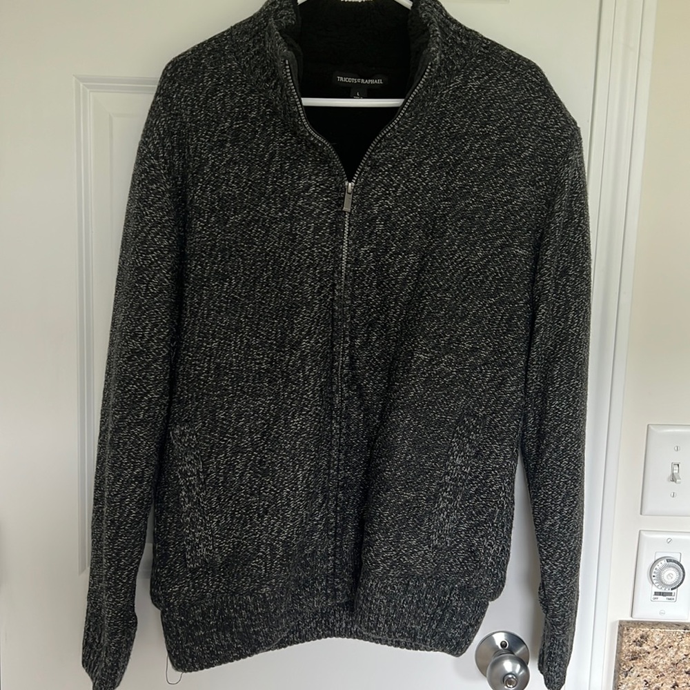 Men’s sweater fur jacket zip up